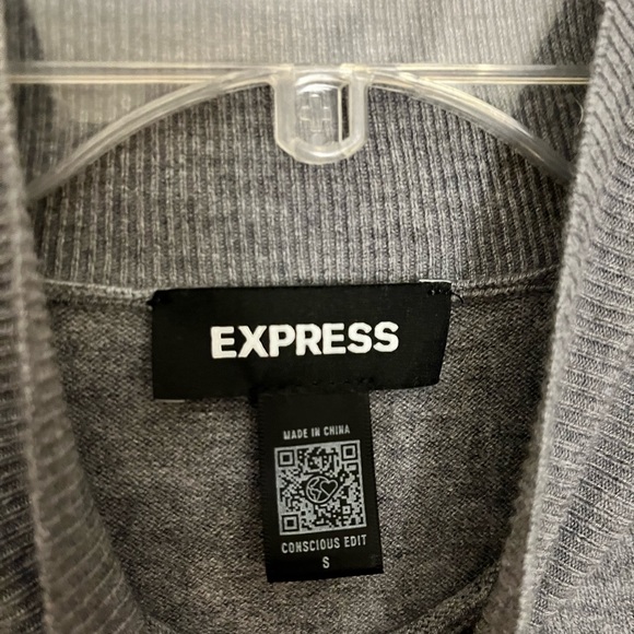 Express Heather Gray Ribbed Sweater - Picture 2 of 2